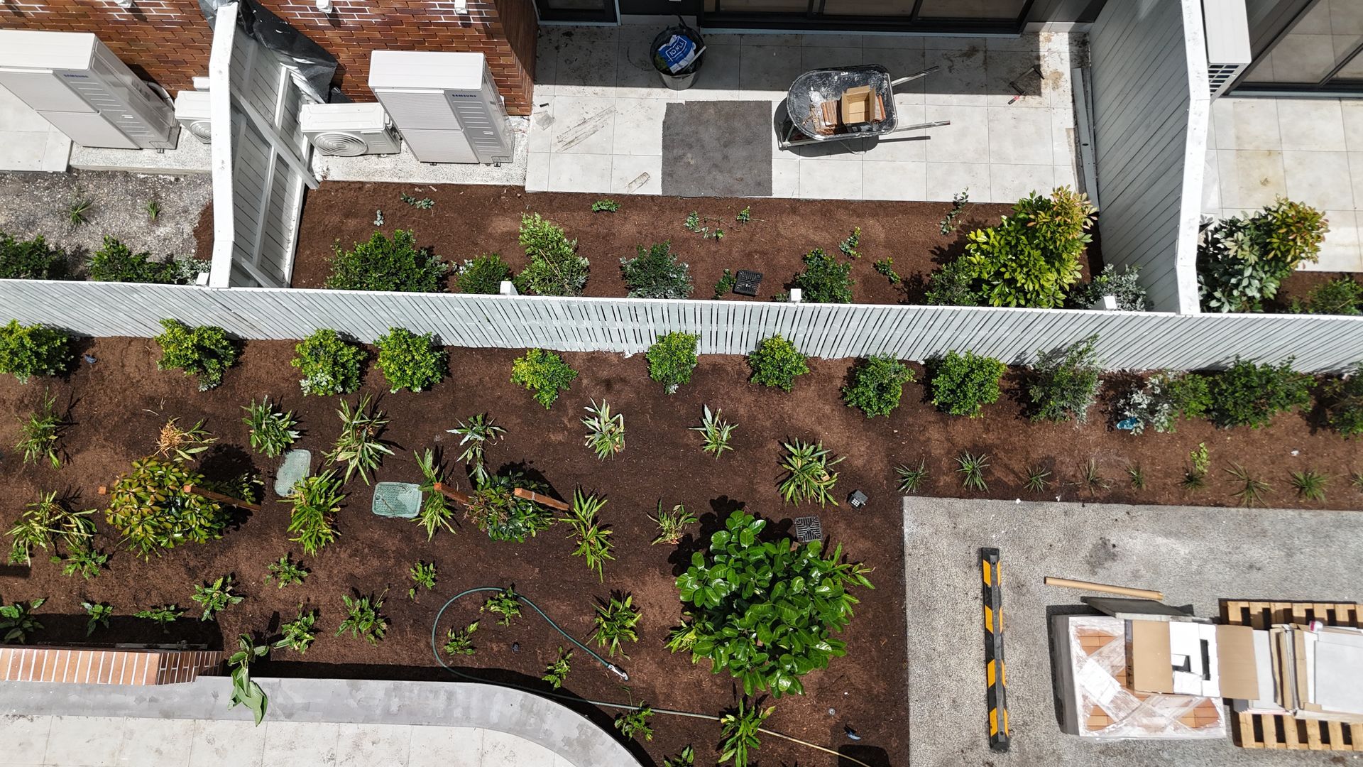 Commercial landscape construction at a Gold Coast precinct